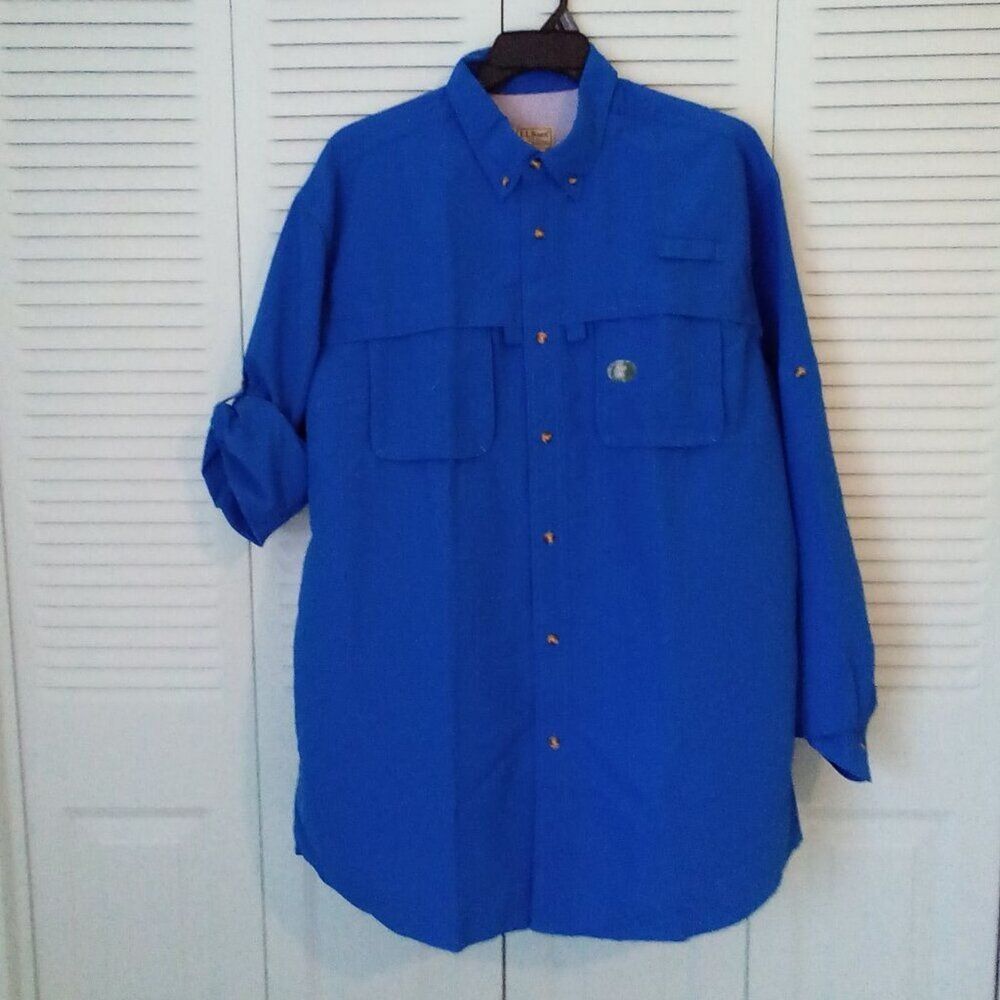NWOT L.L.BEAN MEN'S XL TALL VENTED MESH BUTTON SHIRT Outdoor Camping Fishing